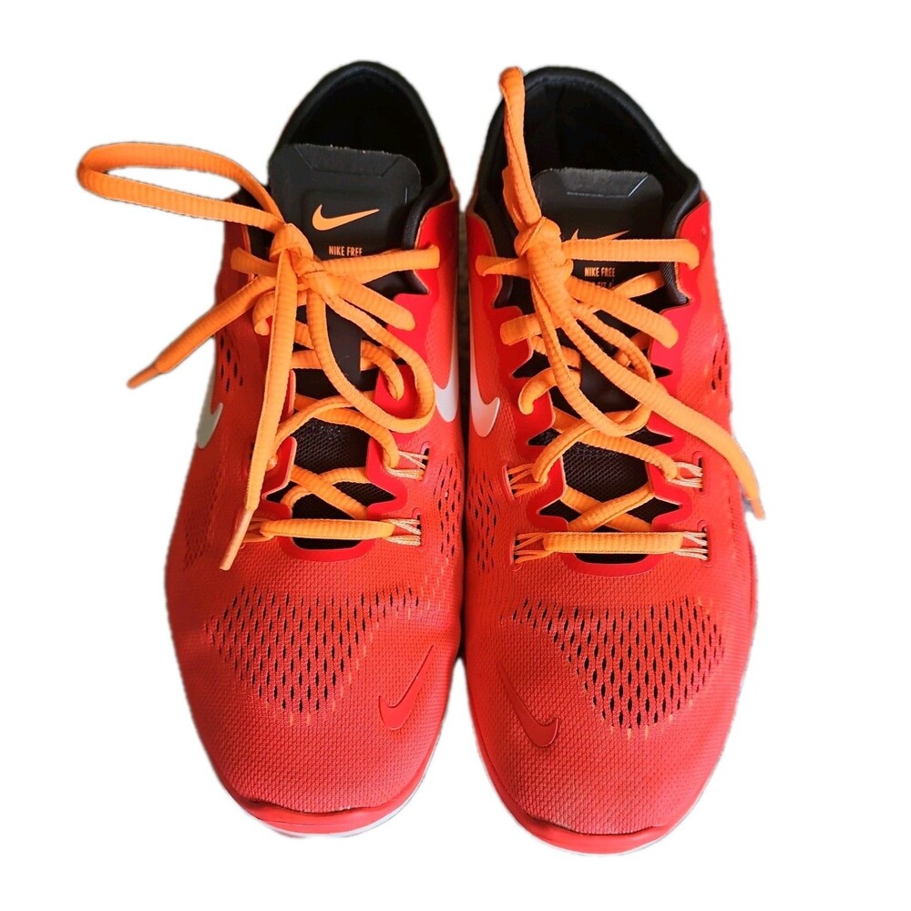 Nike Free TR Fit 4 Women's Orange Mesh Shoes Lace Up Size 8.5 #629496-618 EUC